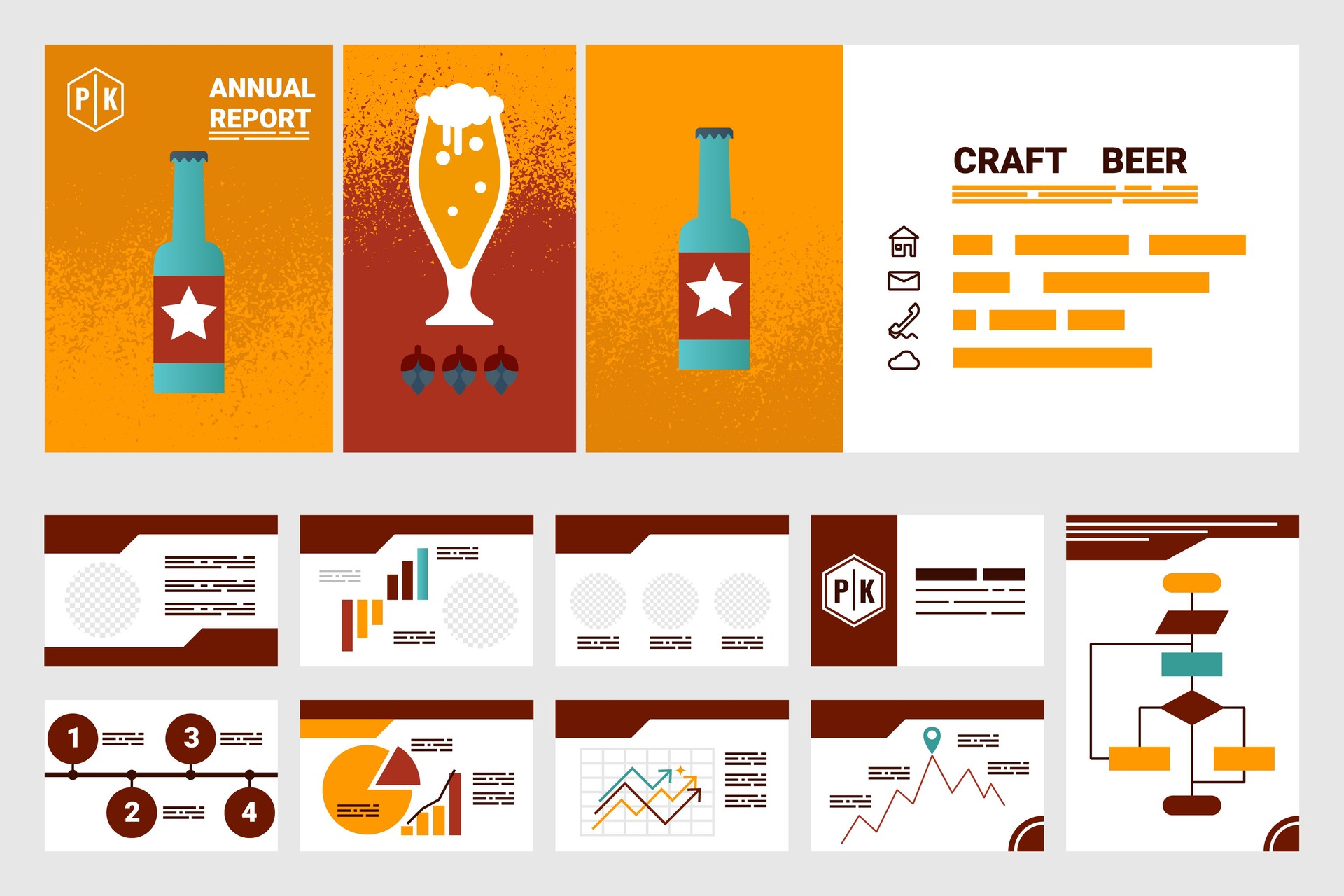 craft beer company annual report cover A4 template